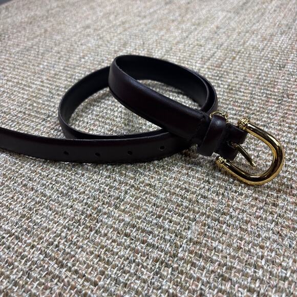 ?✨ Jones New York Genuine Leather Belt | Large | Deep Burgundy Gold Buckle main image 6